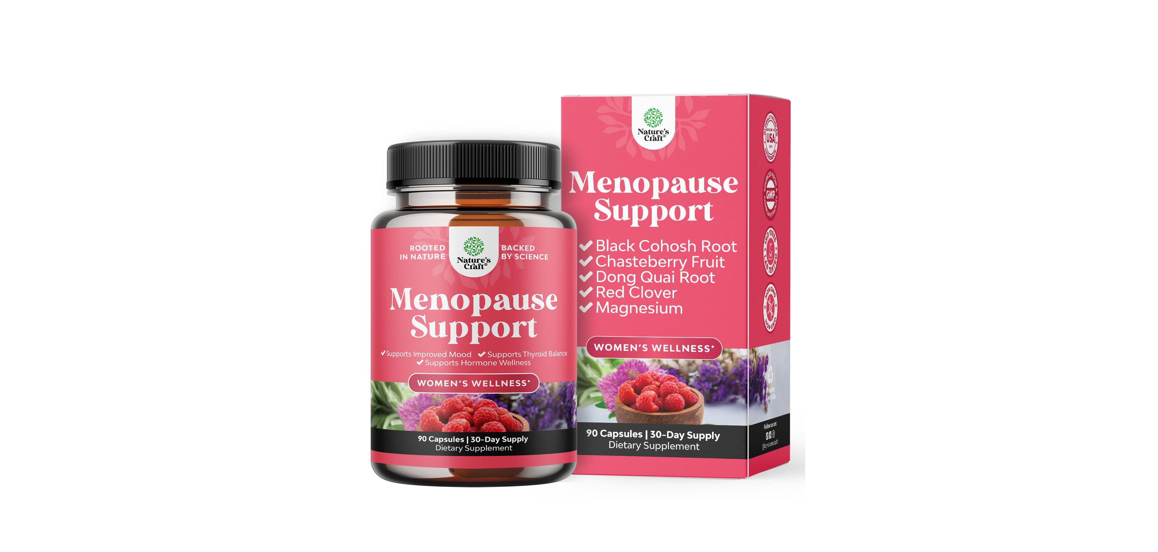 Nature's Craft Menopause Support Capsules, Hormone Balance for Women for Night Sweats Mood, Nature's Craft, 90ct