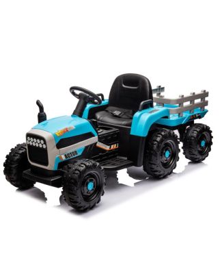 24V Kids Electric Ride On Tractor with Trailer, Remote Control, 3 Speed, Ages 3+