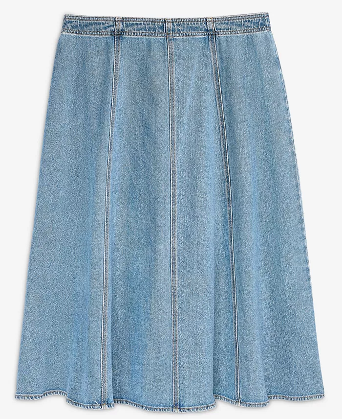 Women's Denim A-Line Midi Skirt - thumbnail 5