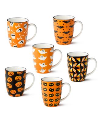 Halloween Pad Print Mugs, Set of 6