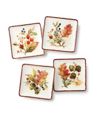 Autumn Meadows Canape Plates, Set of 4