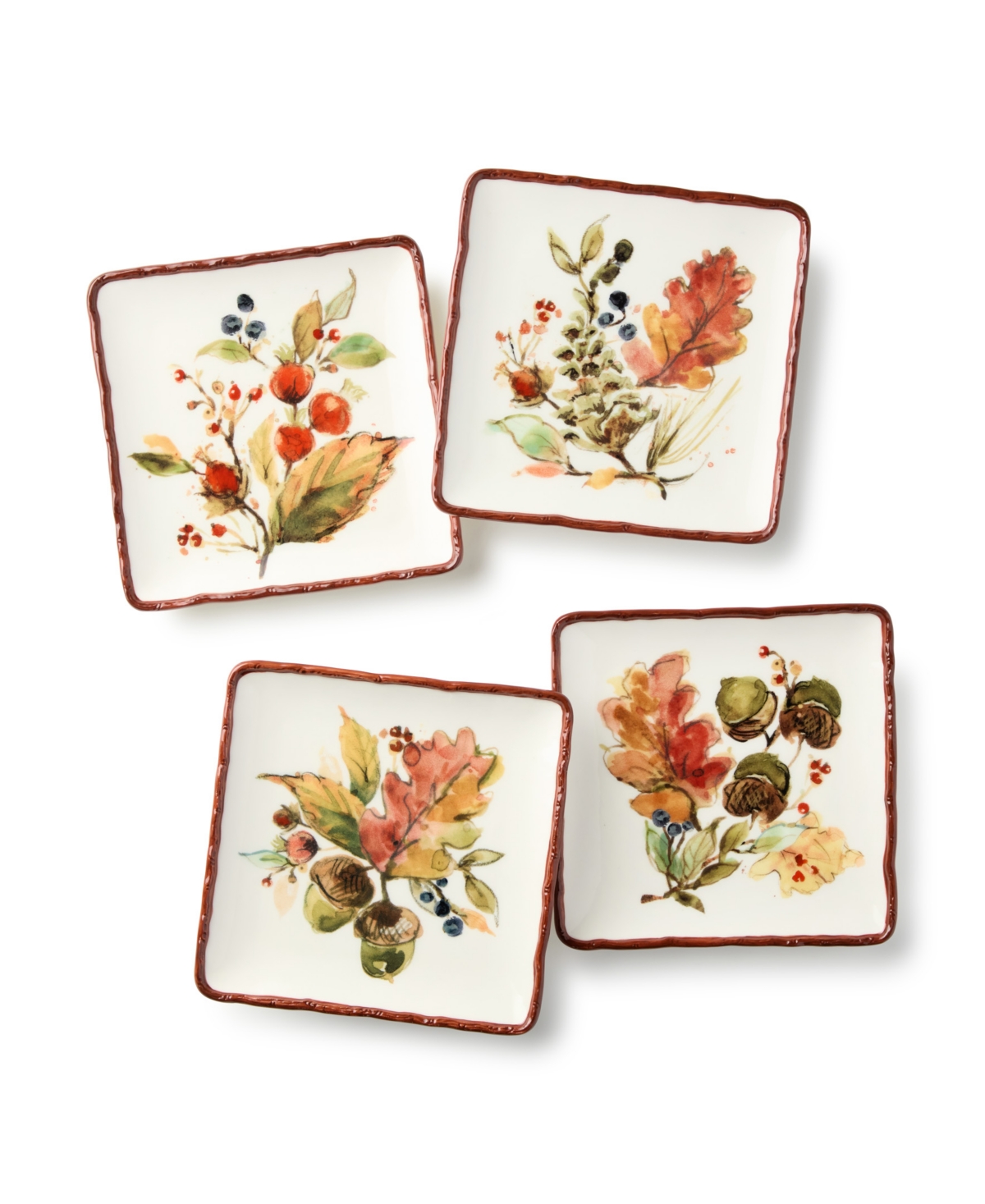 Certified International Autumn Meadows Canape Plates, Set of 4