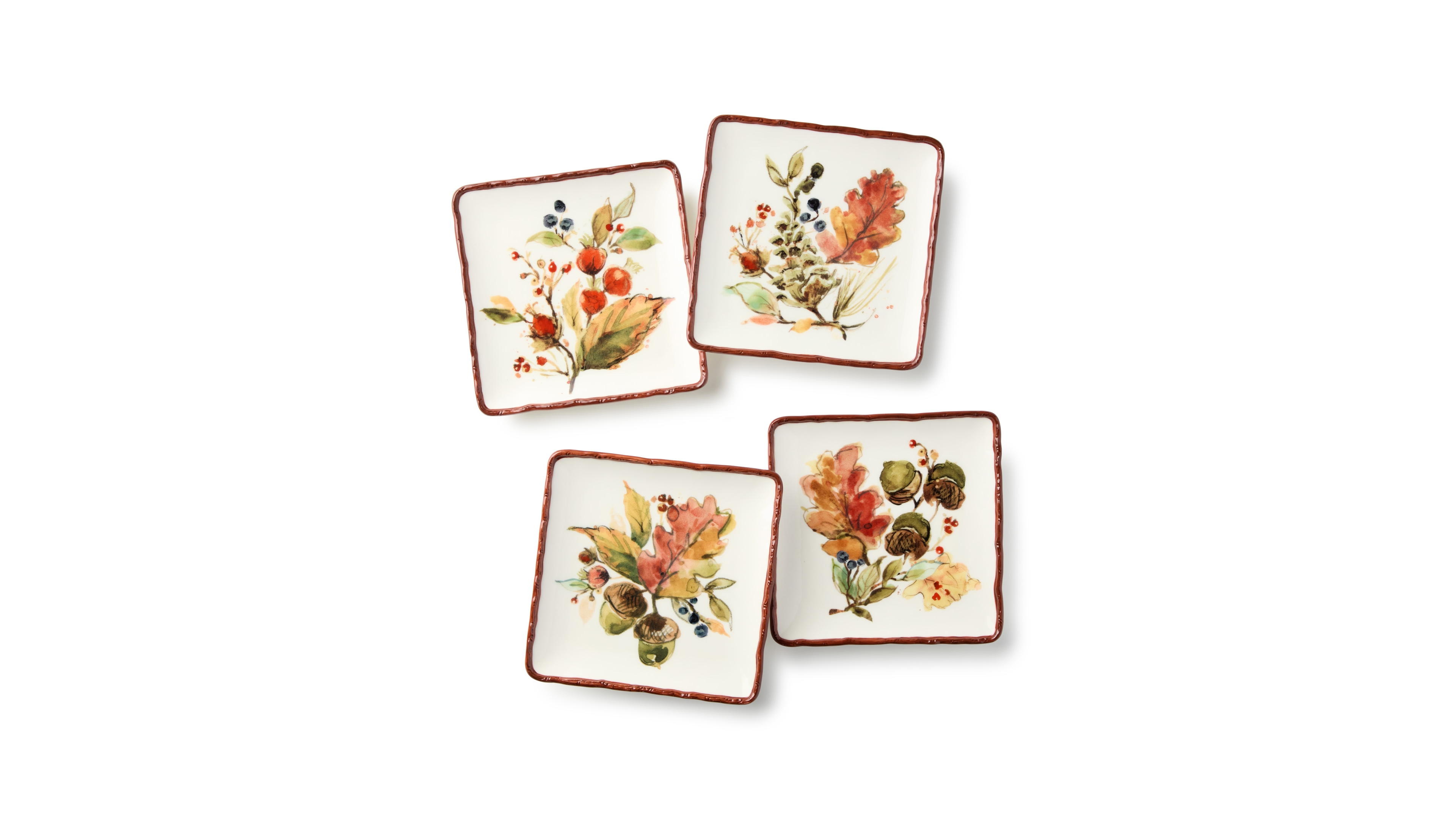 Certified International Autumn Meadows Canape Plates, Set of 4