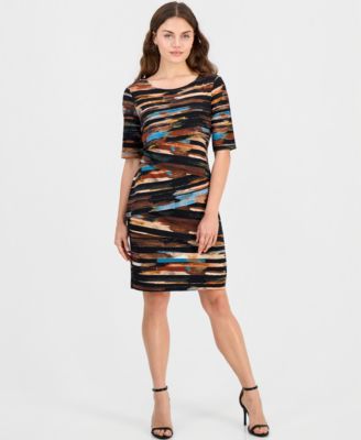 Petite Zig-Zag-Print Dress