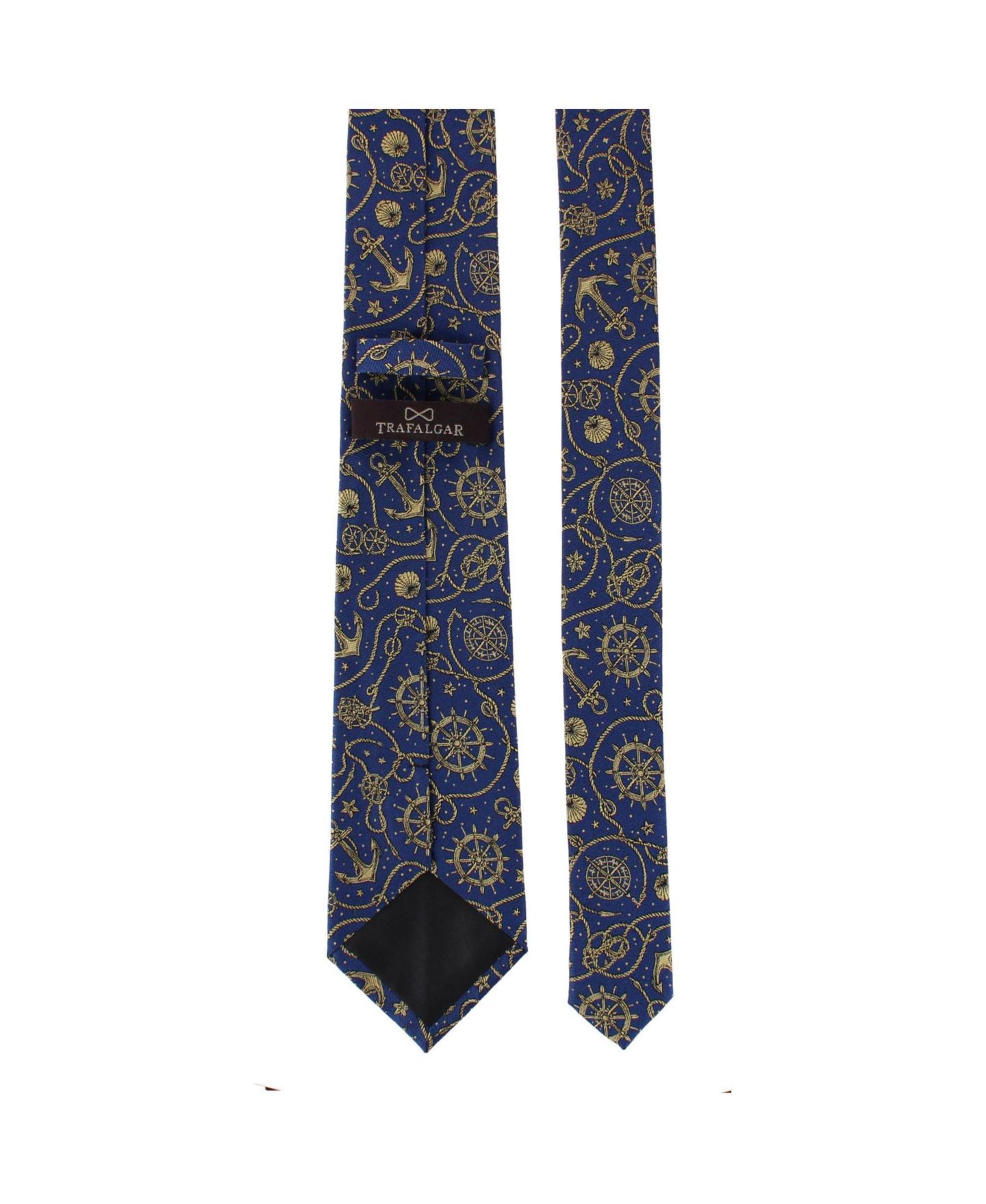 Мужской галстук TRAFALGAR Nautical Wonders Silk Novelty Necktie, цвет: Тёмно-синий — фото 4