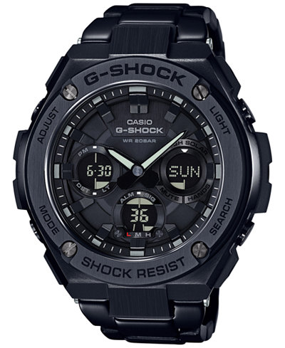 G-Shock Men's Solar Analog-Digital G-Steel Black Resin Strap Watch 52x59mm GSTS110BD-1B