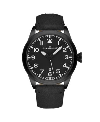 Men's Swiss Made Aviator A601.02  Quartz Watch with Dial, Suede Leather Strap, Sapphire Crystal, 42mm
