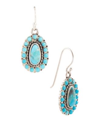 Little Sedona Blue Turquoise and Silver Drop Earrings