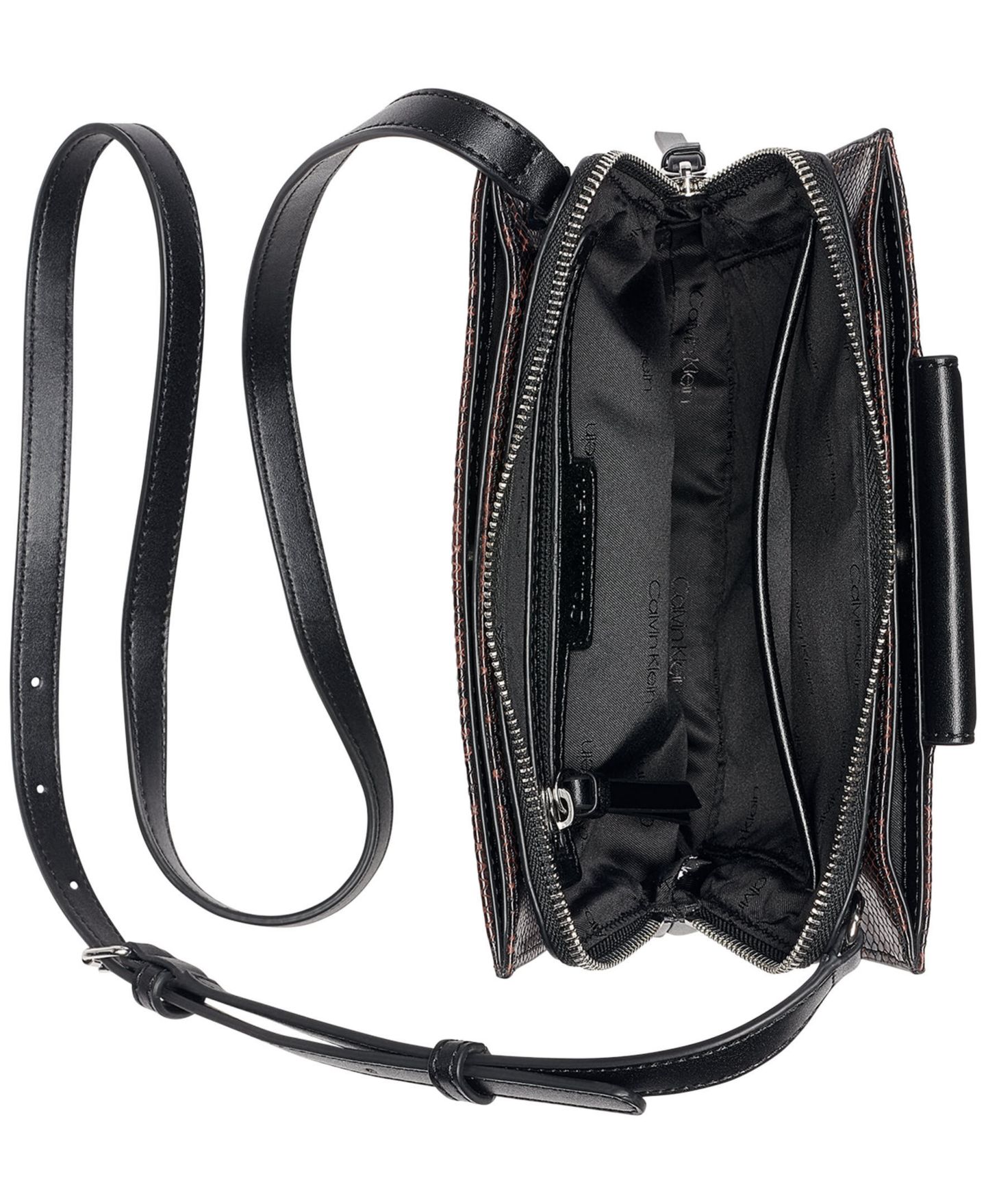 Женская сумка Calvin Klein Sybil Small Adjustable Crossbody, цвет: Кофейный / Чёрный — фото 4