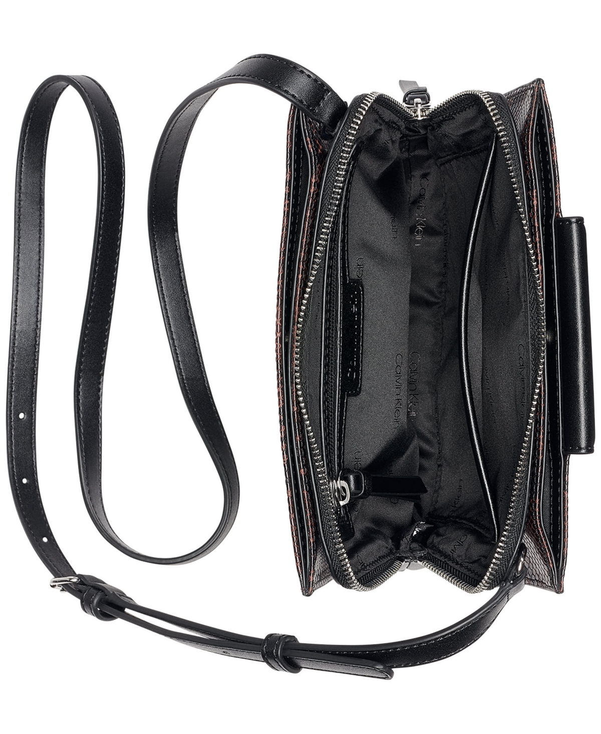 Calvin Klein Sybil Small Crossbody Adjustable Faux Leather Shoulder Bag
