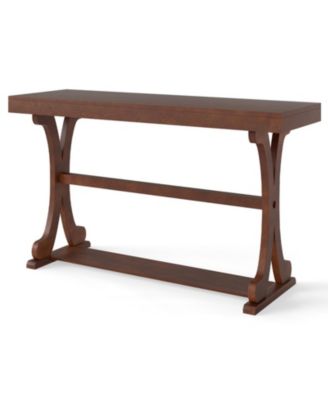 52 in Narrow Vintage Console Table with Open Storage Shelf