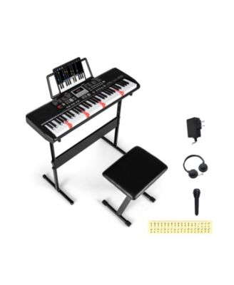 61 Keys Electric Keyboard with Light-up Keys and Teaching Mode, 3-Piece Kit, Ages 8+