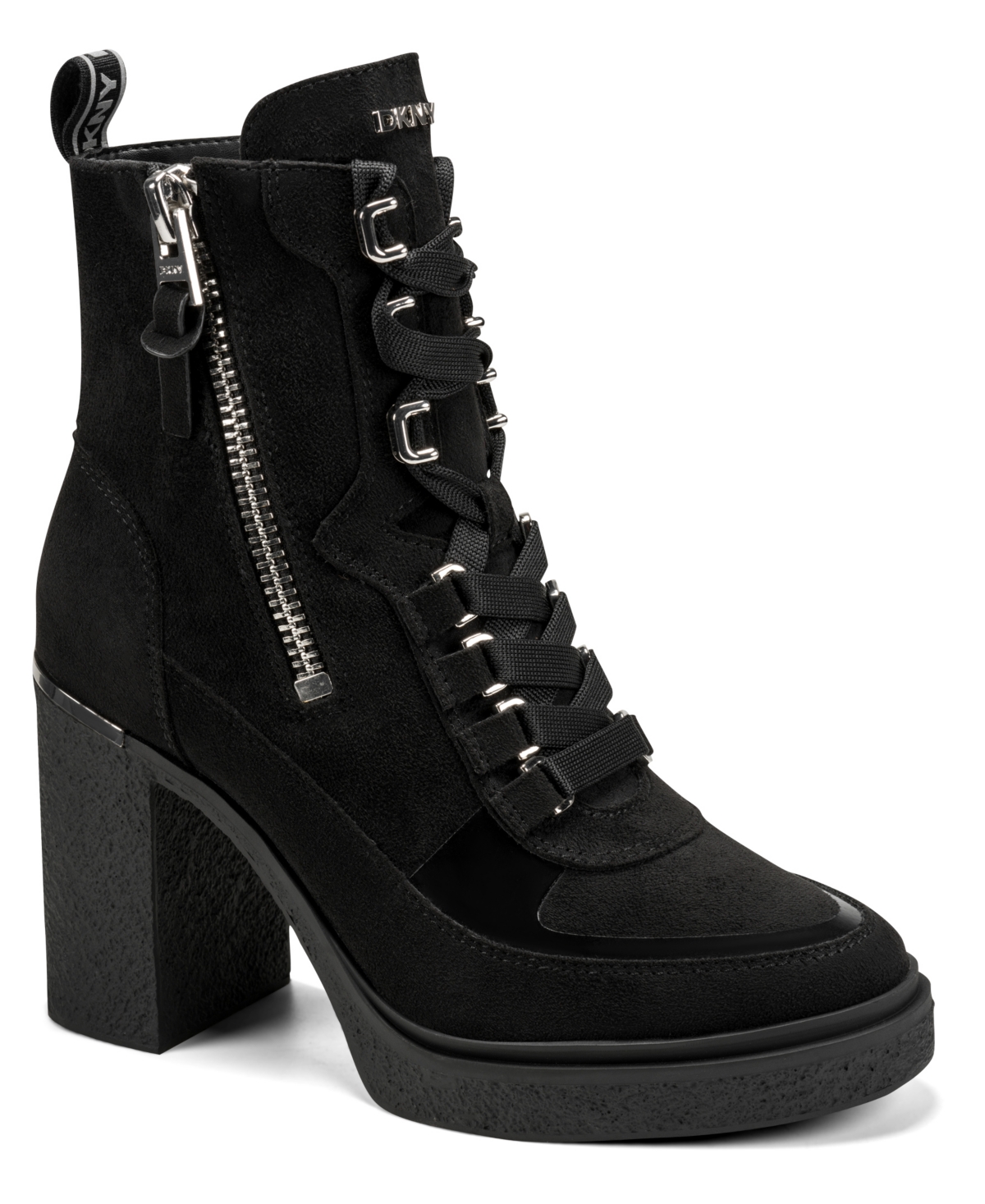 DKNY Women's Toia Lace-Up Platform Bootie in Black Size 9