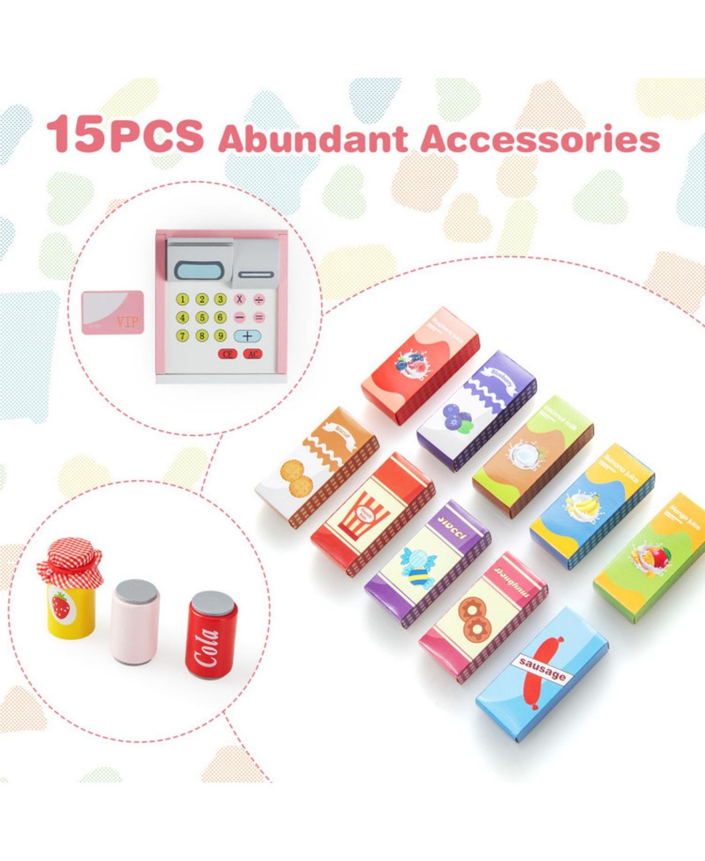 Детский игровой набор SUGIFT Kids Grocery Store Playset with Cash Register and Pos Machine, цвет: Серый — фото 5