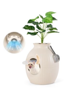 Smart Plant Cat Litter Box with Electronic Odor Removal and Sterilization