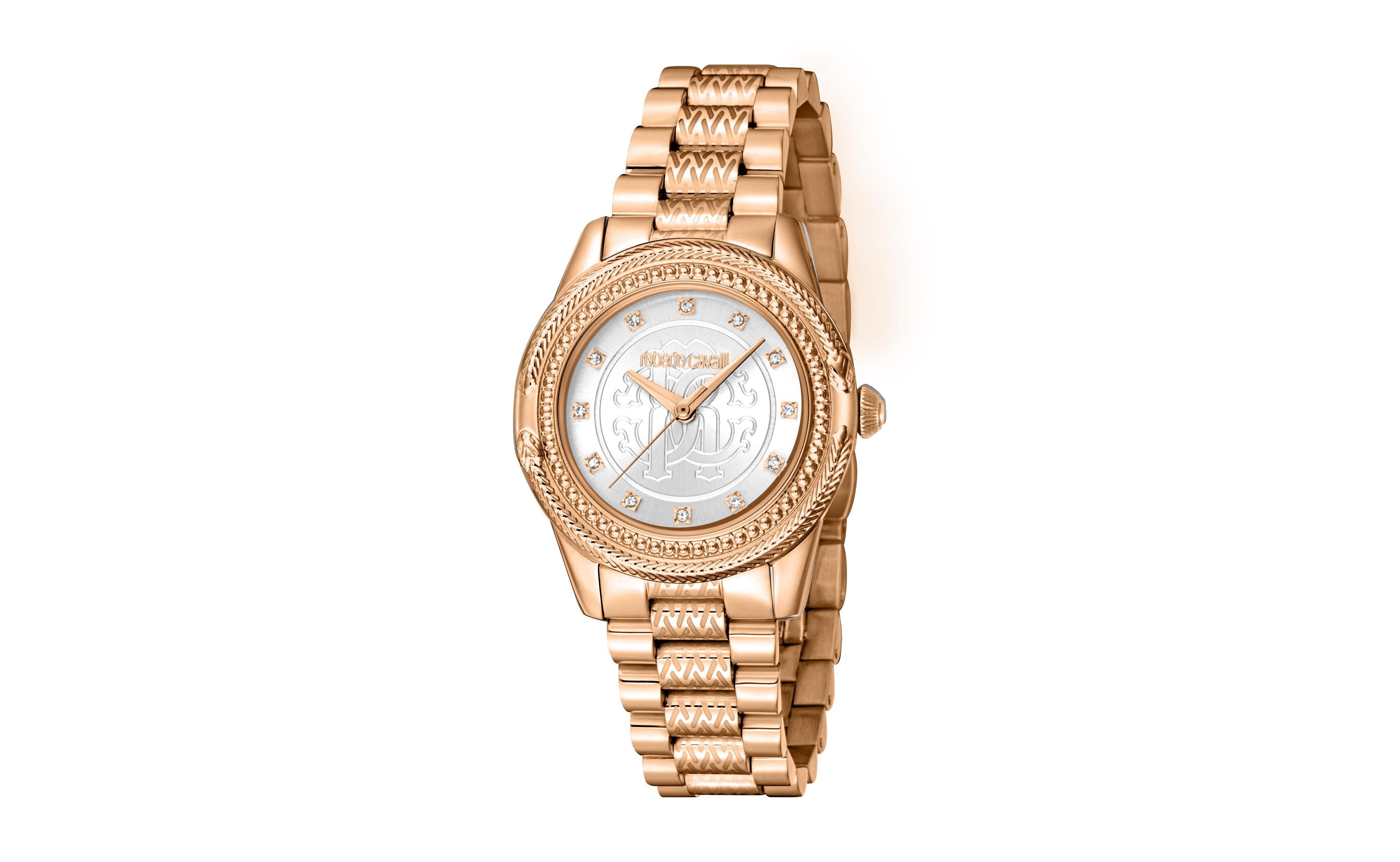 Roberto Cavalli Women's Snake Core Quartz Ip Stainless Steel Bracelet Watch