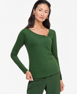 Women's Hardware Detail Long-Sleeve Top