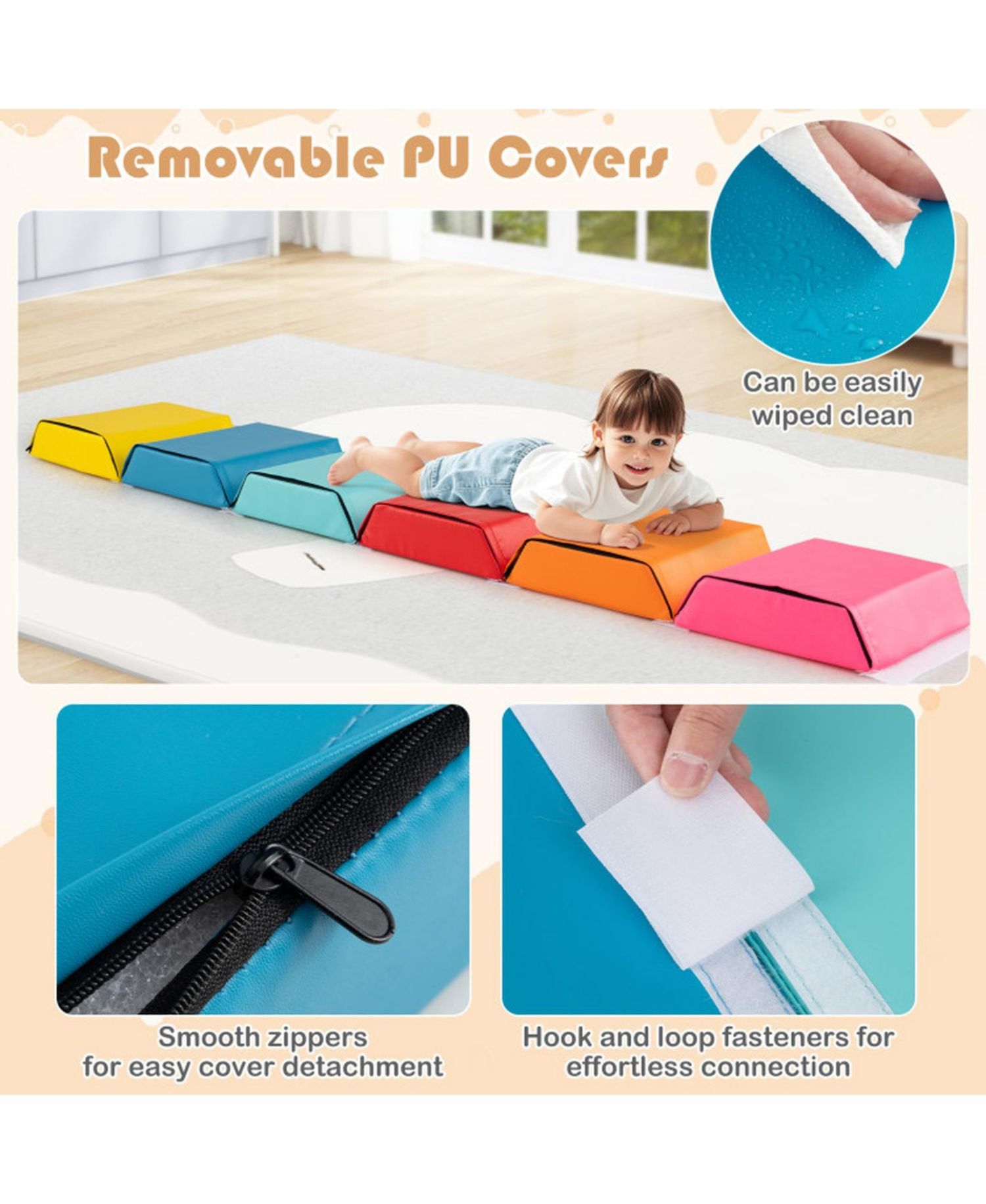 Baby Convertible Hexagon Foam Playmat, 6-Block Set