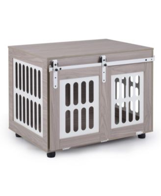 Sliding Barn Door Dog Crate Furniture for Small Medium Dogs