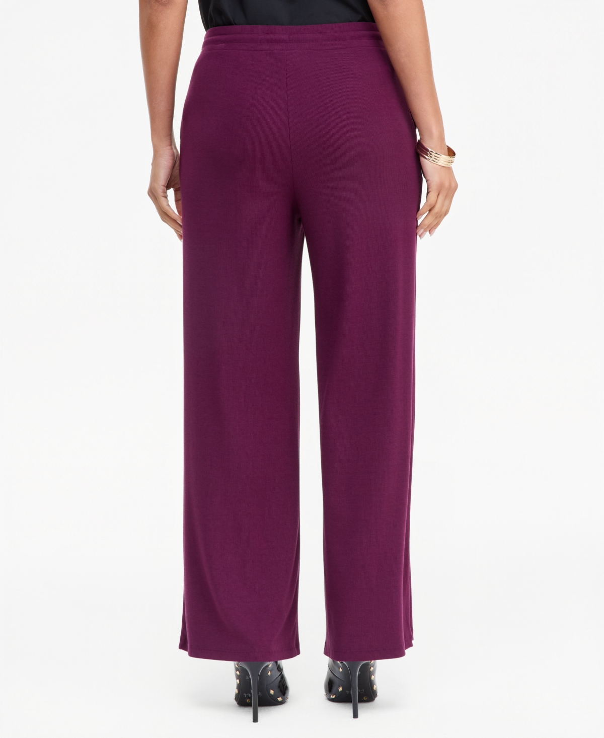 I.n.c. International Concepts Women's Rib-Knit Wide-Leg Pull-On Pants, Macy's Exclusive