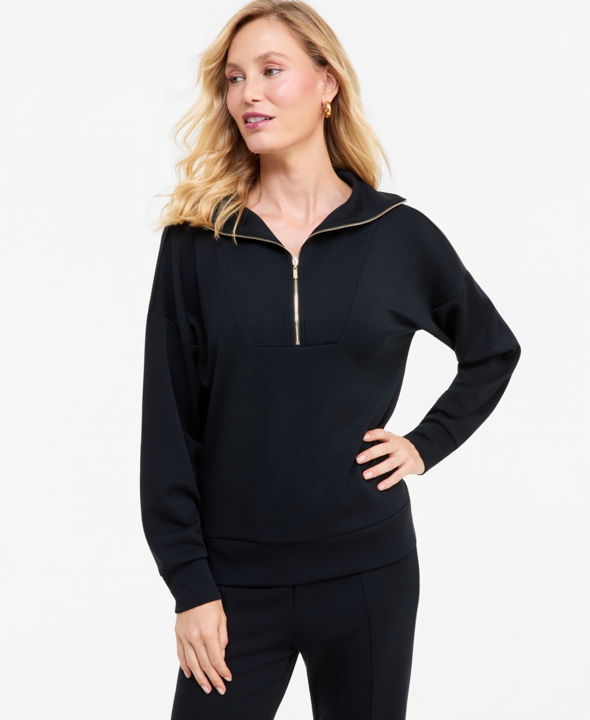 I.n.c. International Concepts Women's Quarter Zip Long-Sleeve Tunic, Macy's Exclusive