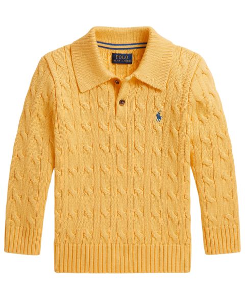 Свитер Polo Ralph Lauren Cable-Knit Cotton Polo Sweater для мальчиков, цвет: Пляжный жёлтый