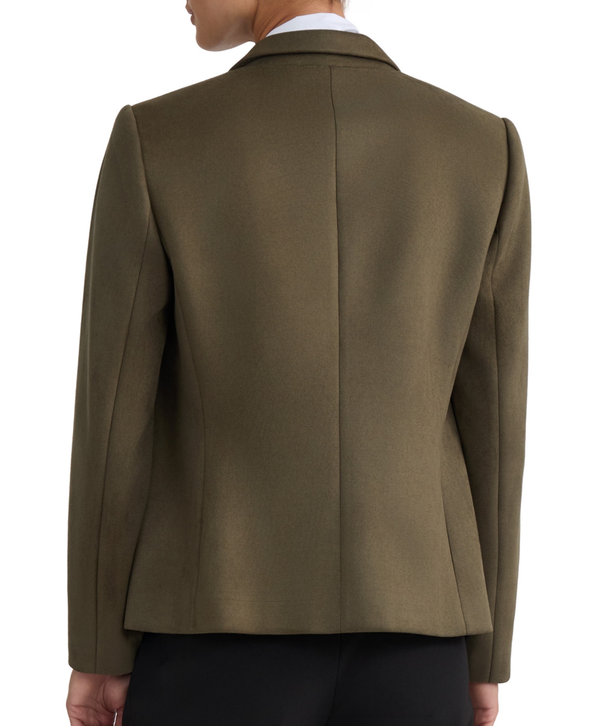 Jones New York Women's Double-Breasted Scuba Faux Suede Blazer