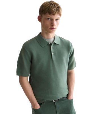 Men's Structured Regular-Fit Knitted Polo Shirt