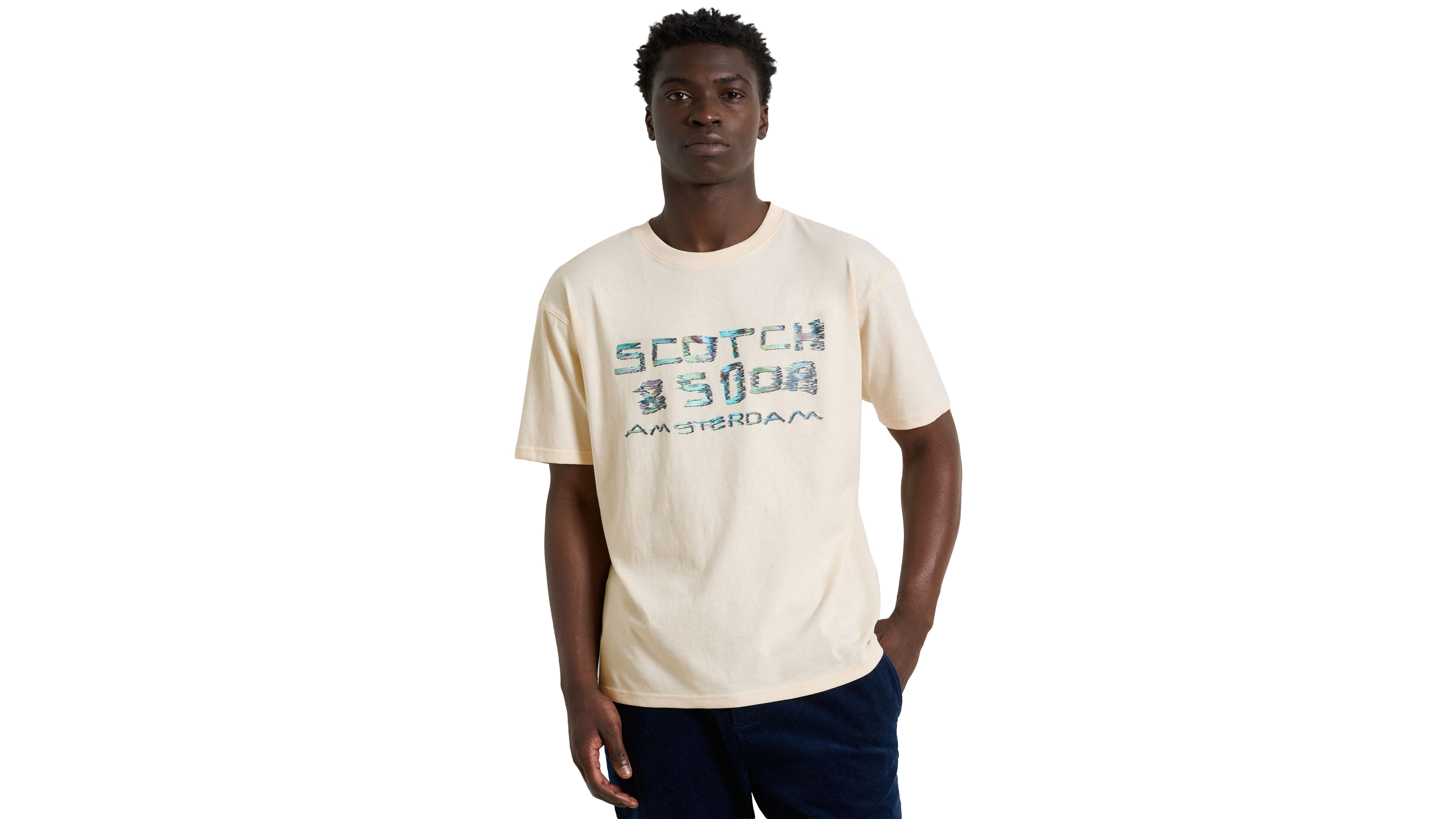 Scotch & Soda Men's Printed Glitch Graphic T-Shirt