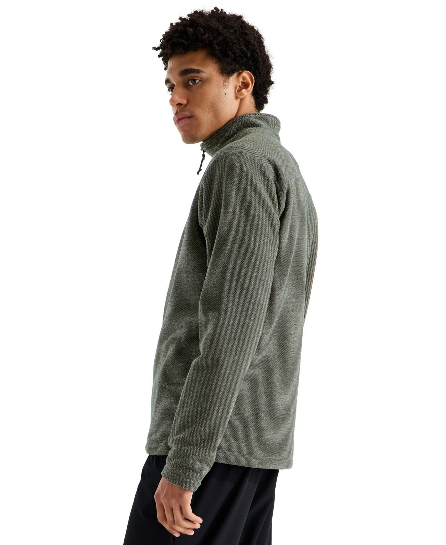 Мужская куртка The North Face Textured Cap Rock Quarter Zip, цвет: Чёрный меланжевый — фото 6