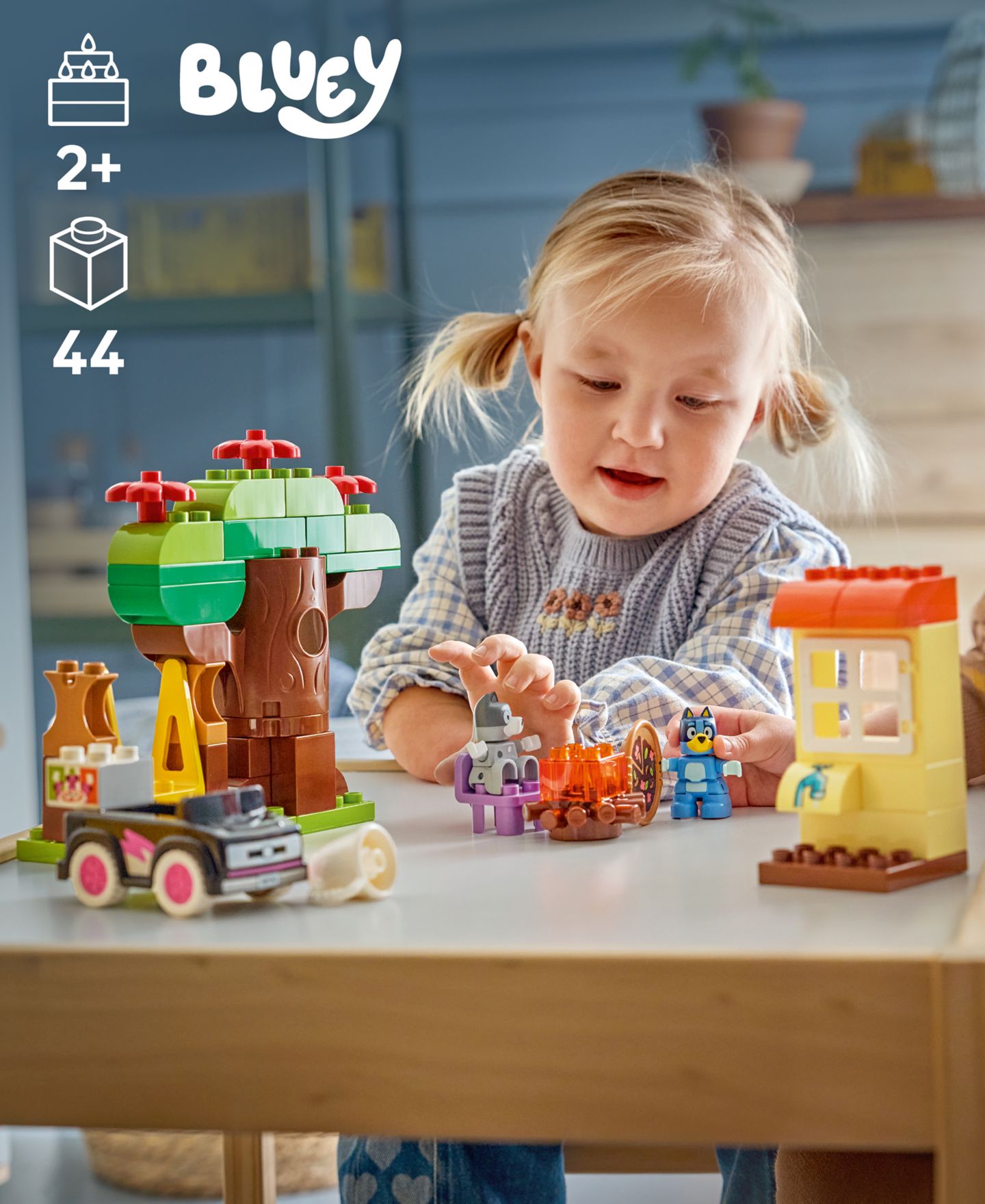 Детские конструкторы LEGO® Duplo Bluey Pizza Girls with Muffin and Bluey 10469, 44 Pieces — фото 4