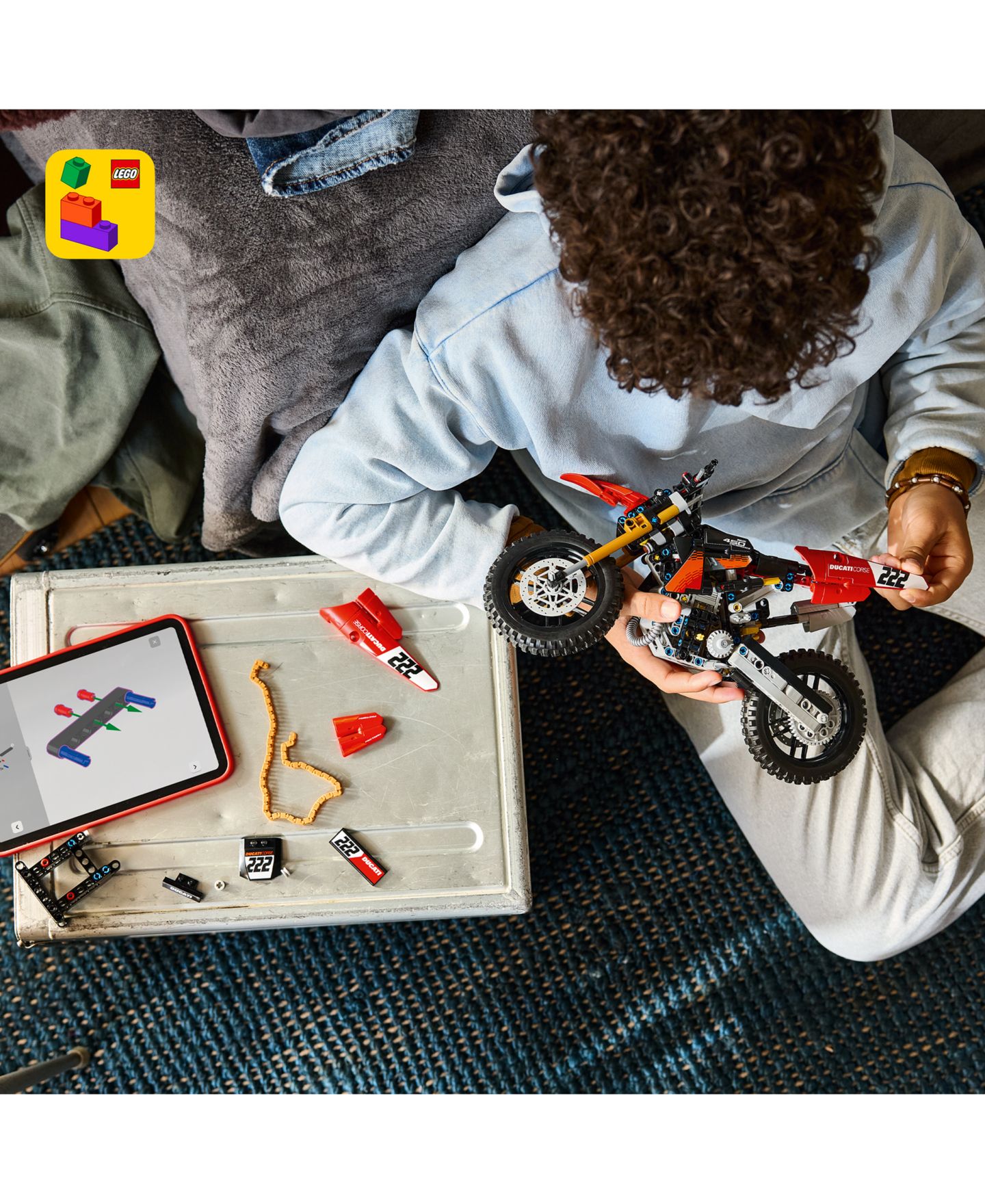 Детские конструкторы LEGO® Technic Ducati Desmo450 MX Factory Motorcycle 42238, 457 Pieces — фото 6