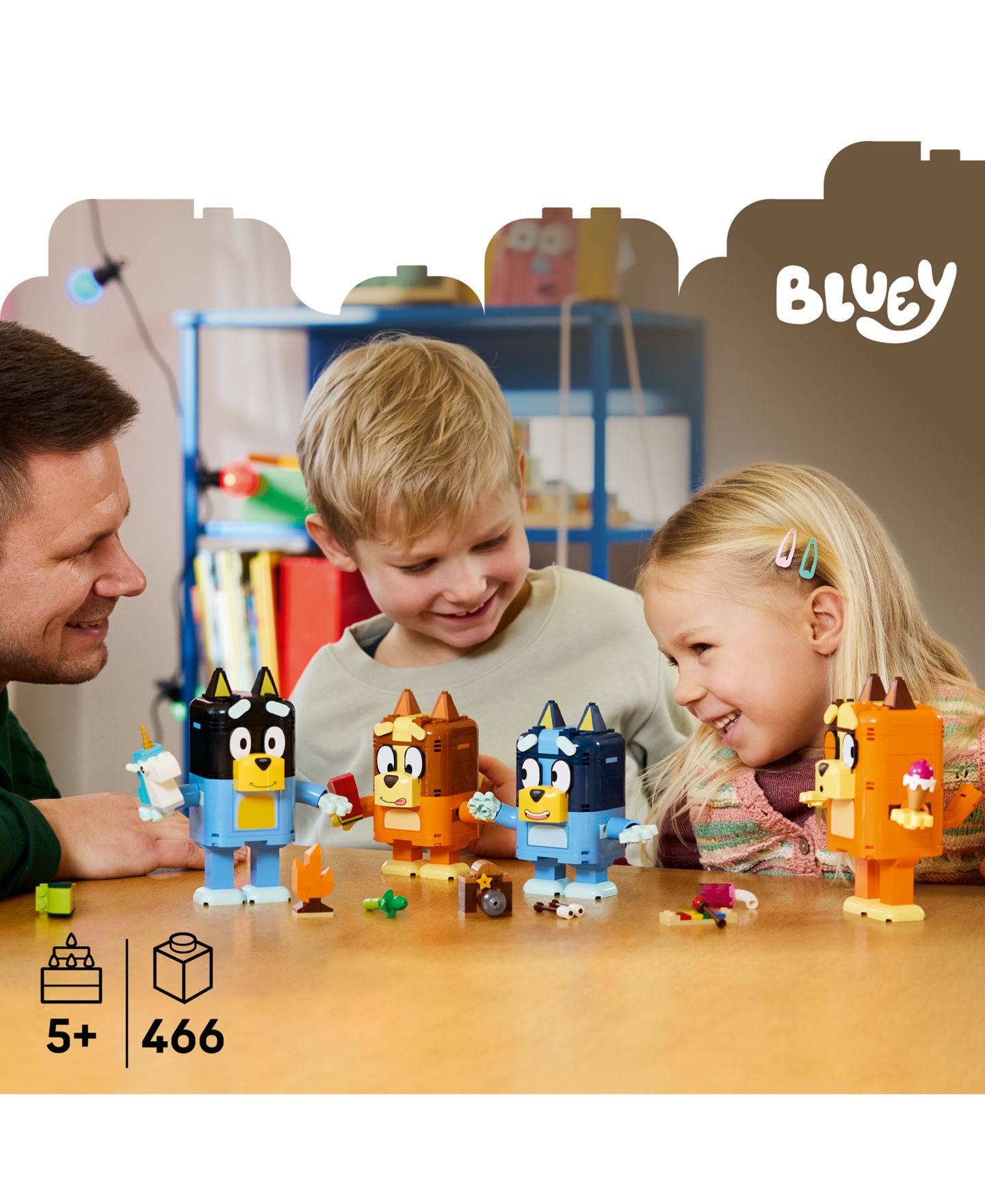 Детские конструкторы LEGO® Bluey Brick-Built Bluey Family 11217, 466 Pieces — фото 5
