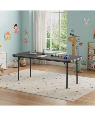 Folding Table 47 Inch Rectangular Portable Foldable Table with Anti-Slip Legs 80 lbs Capacity Space Saving for Indoor Outdoor Classroom Nursery