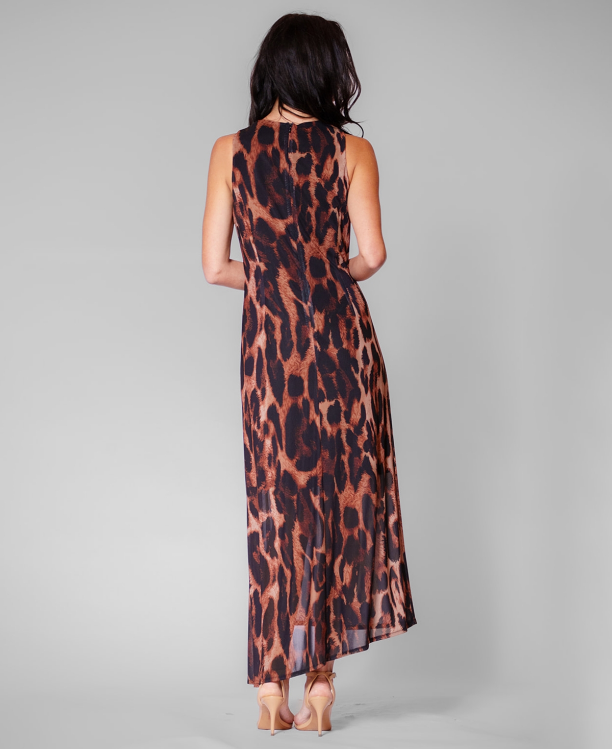 julia jordan Women's Leopard-Print Asymmetrical-Hemline Midi Dress
