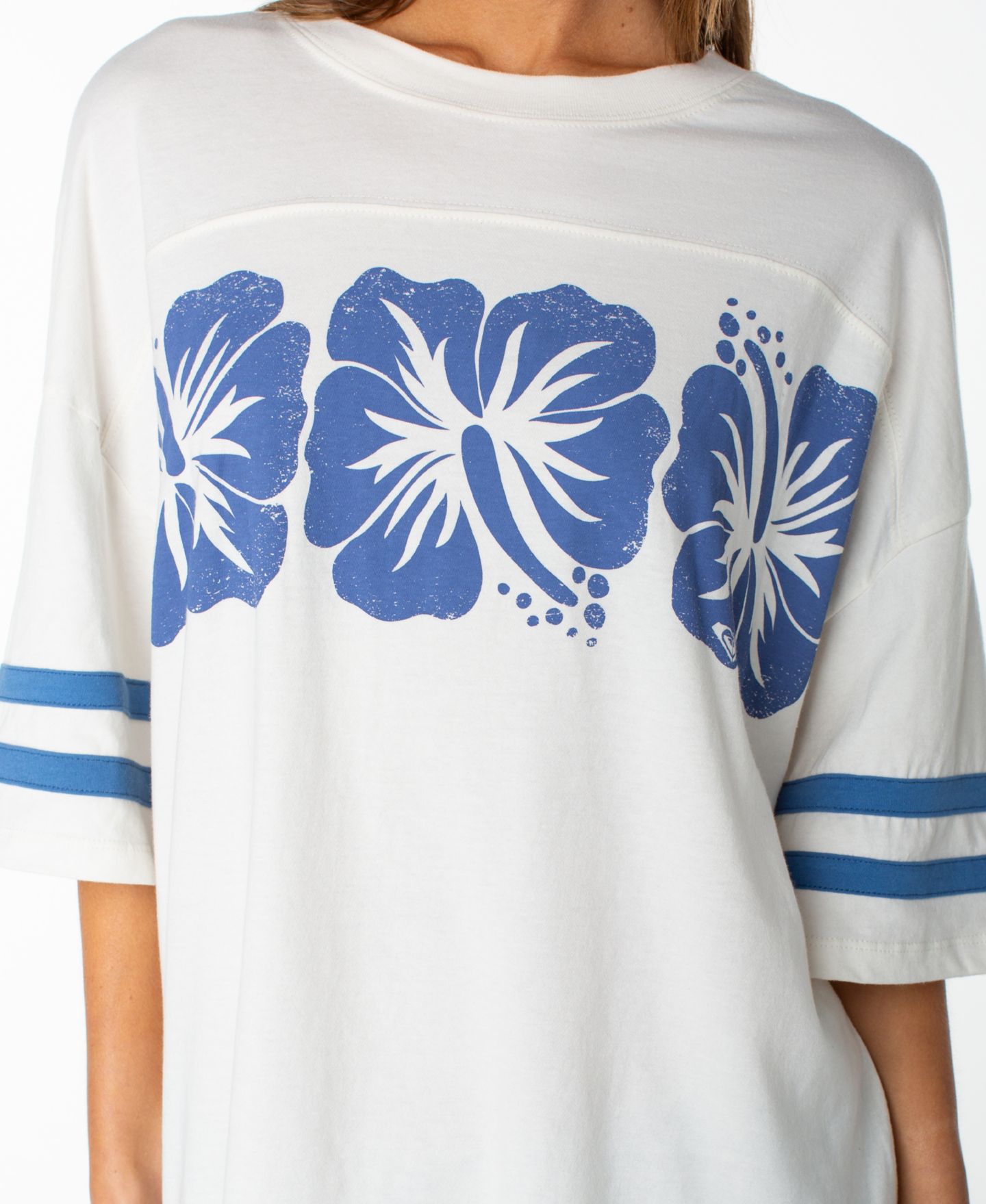 Женская футболка Roxy Game Day Oversized Tee, цвет: Облачный — фото 3