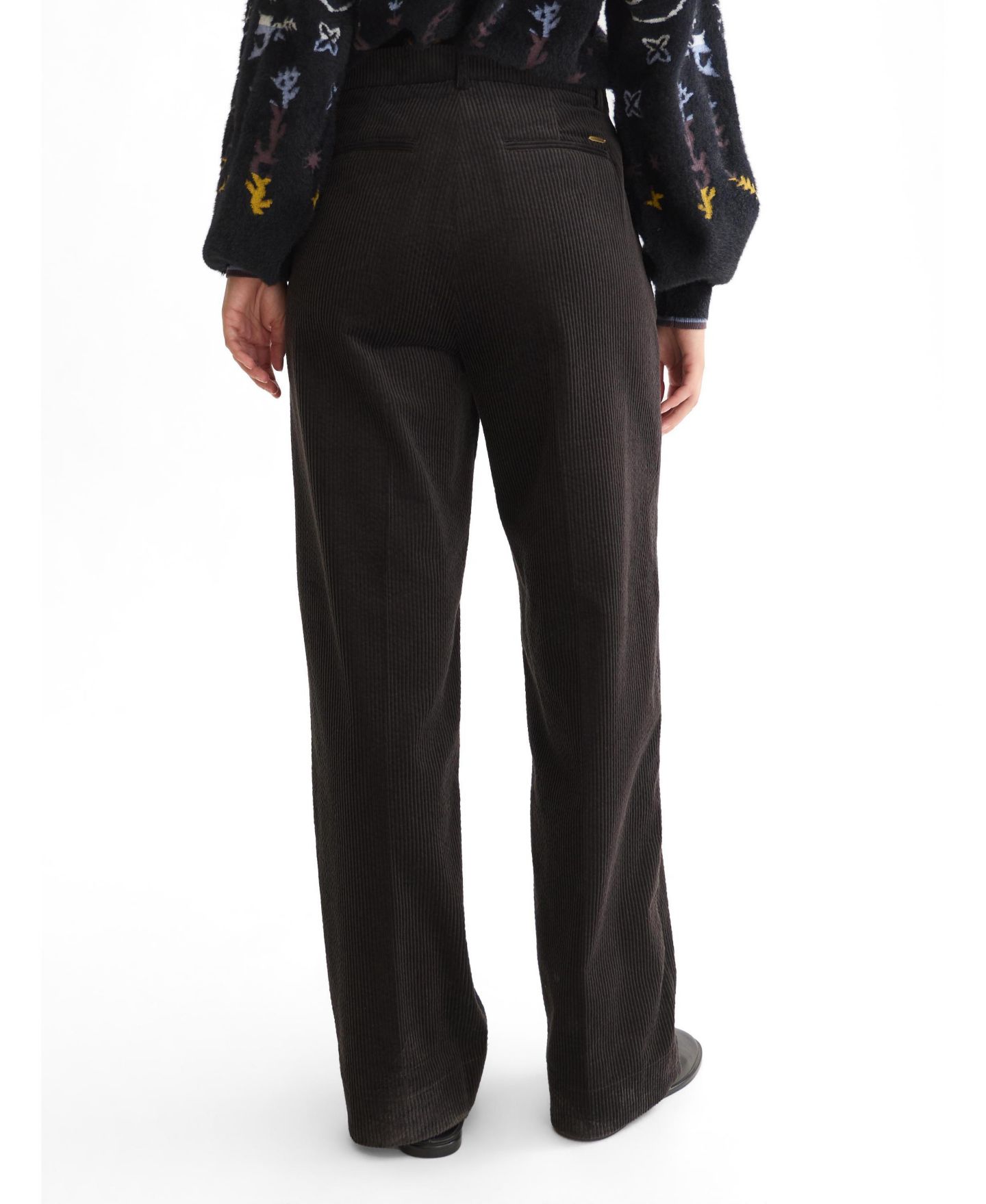 Женские брюки SCOTCH & SODA Cleo High-Rise Wide-Leg Corduroy, 30" Inseam, цвет: Meteorite — фото 3