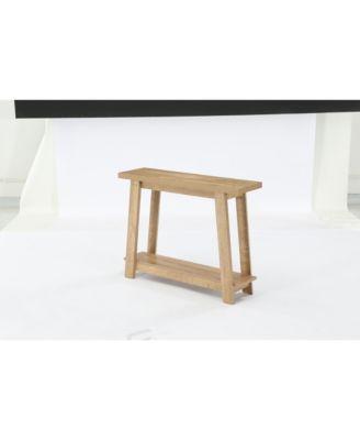 41.3" Console Table with Shelf, Light Brown Entryway Table