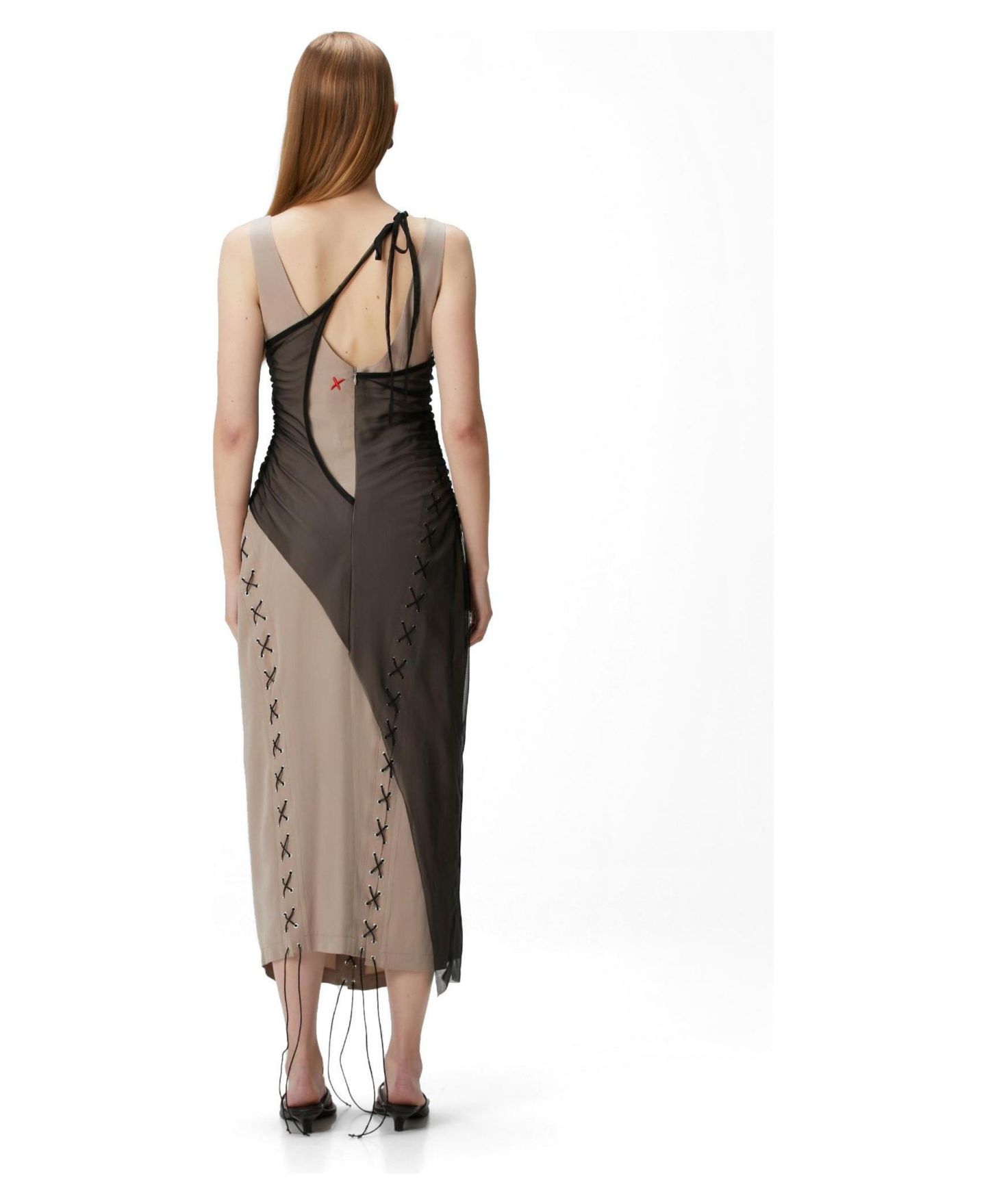 Женское платье PCFG Square-Neck Sleeveless Midi, цвет: Бежевый — фото 2