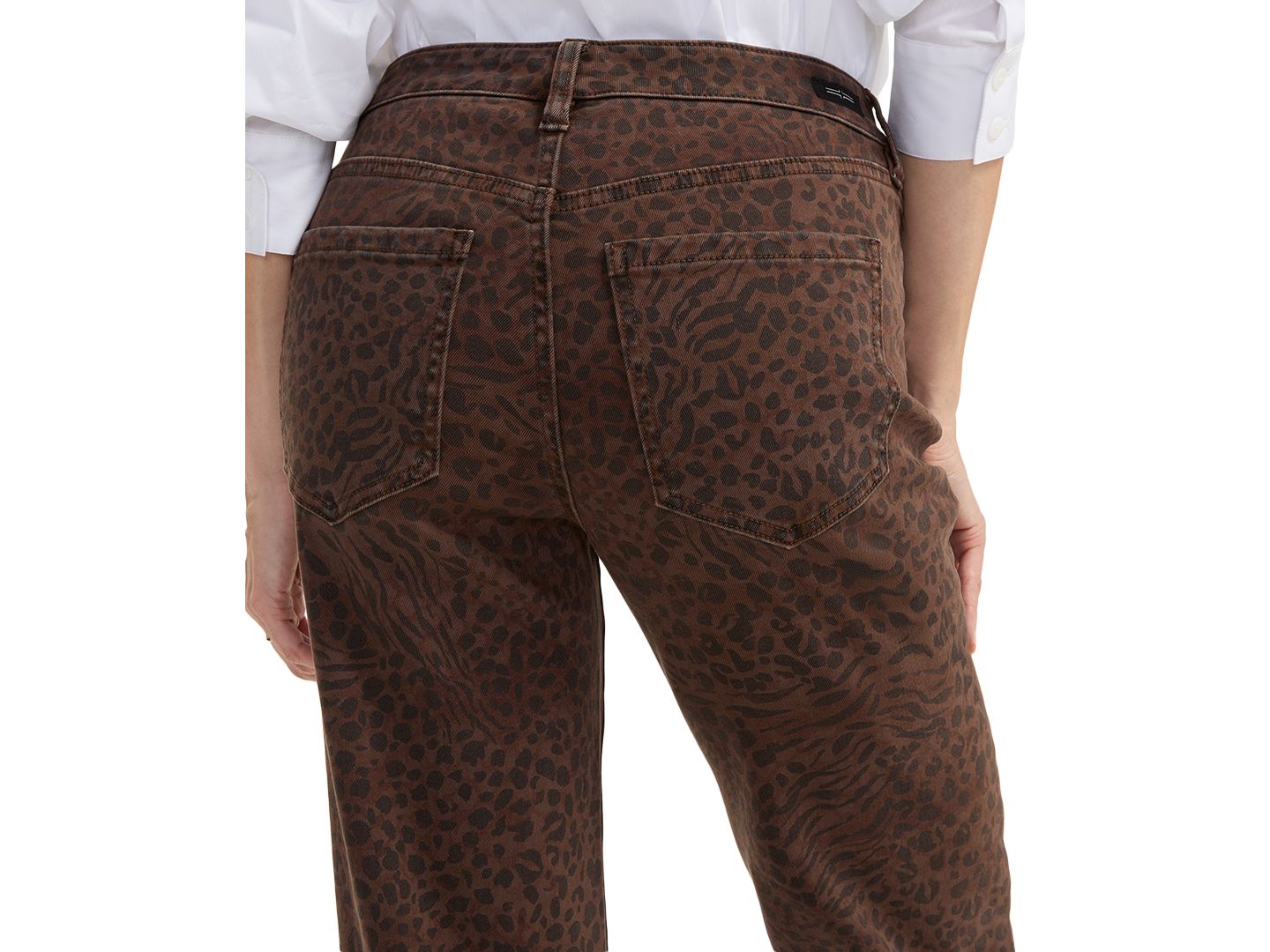 Женские джинсы Liverpool Los Angeles Petite Kennedy Straight Leopard Print Straight-Leg, цвет: Анималистичный — фото 3