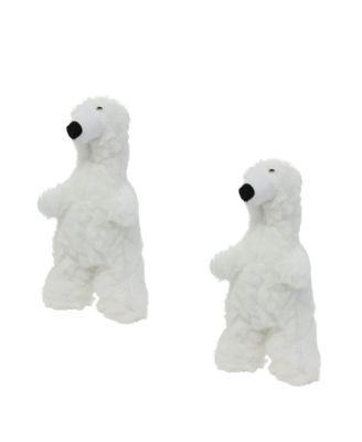 Jr Arctic Polar Bear 2 Pack, Durable Plush Squeaky Dog Toy