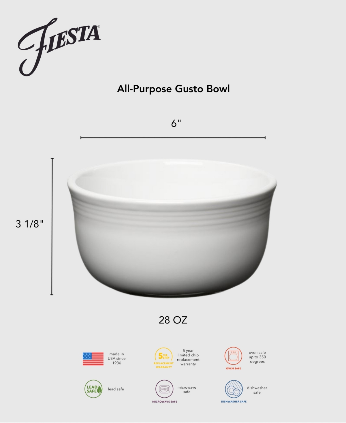 Fiesta Meadow Snowflakes 28 oz. Gusto Bowl, Exclusively at Macy's