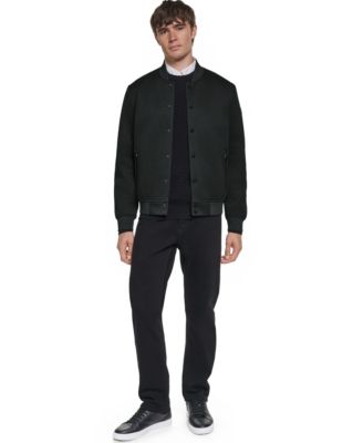 Men's Textured Bomber Jacket