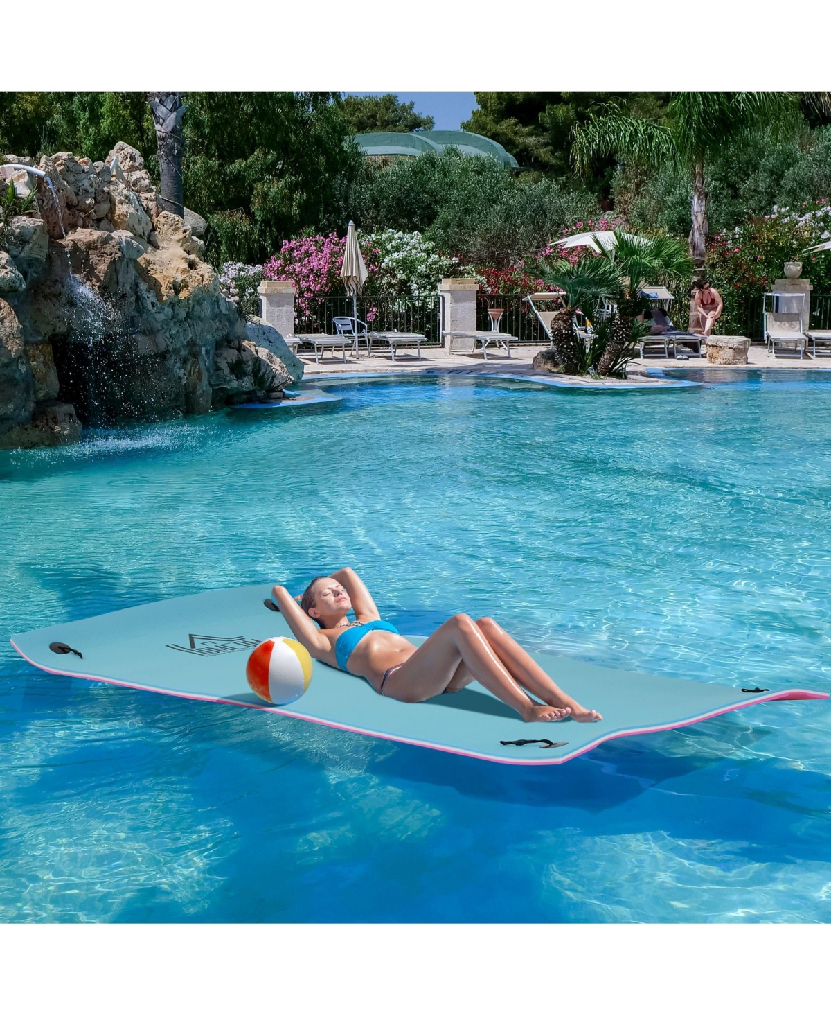Hikeen Mega Floating Water Mat, 10' x 5' 3-Layer Pool Float Raft for Lake and Ocean, Portable Foam Construction