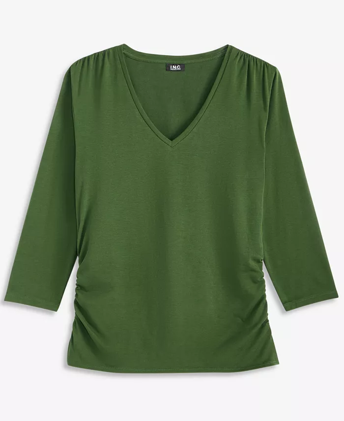 Women's V-Neck 3/4-Sleeve Knit Top - thumbnail 5