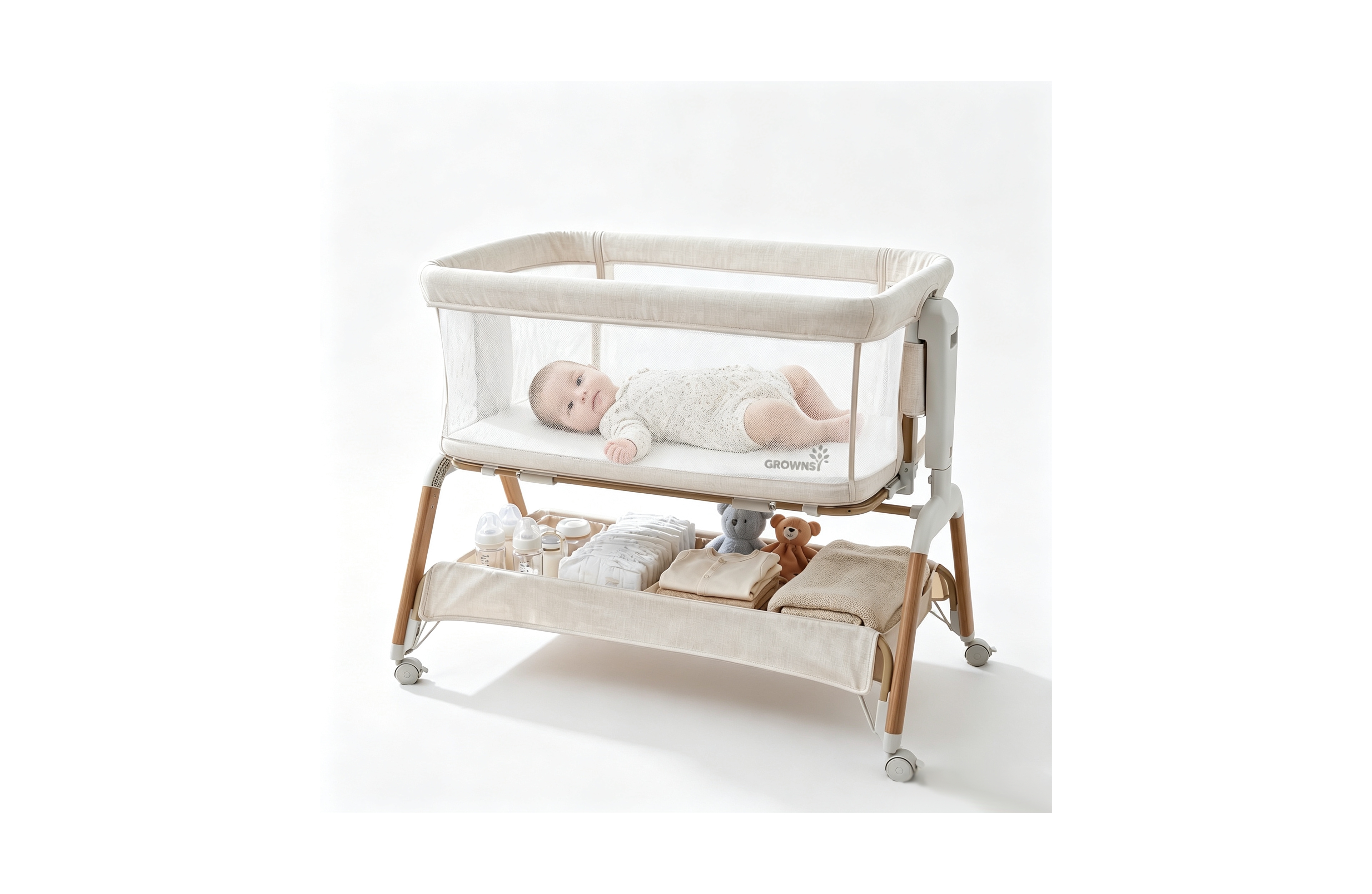 Grownsy Baby Bassinet Bedside Sleeper