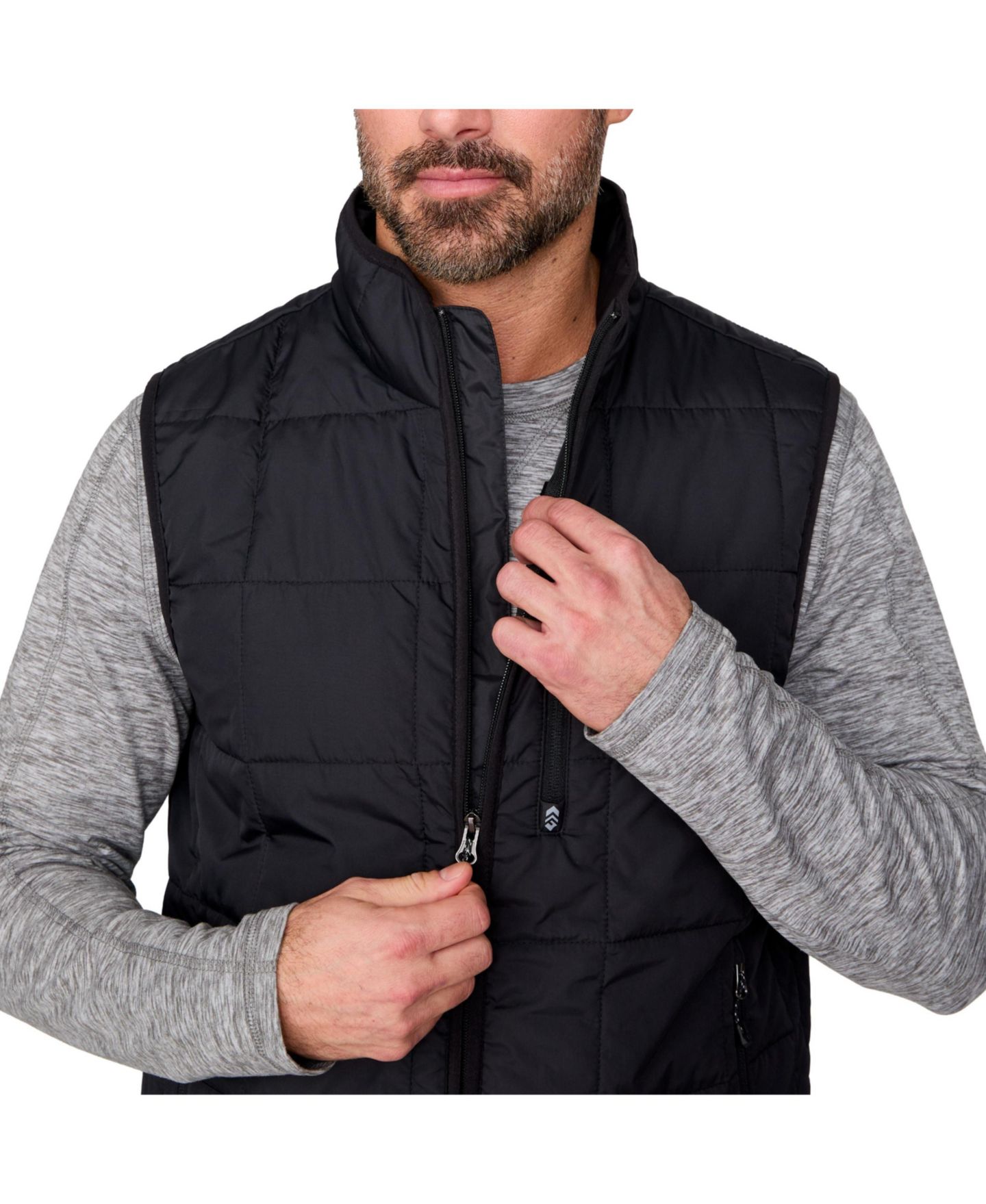 Мужской жилет Free Country Maple Creek IV Box Quilted Puffer, цвет: Чёрный — фото 6