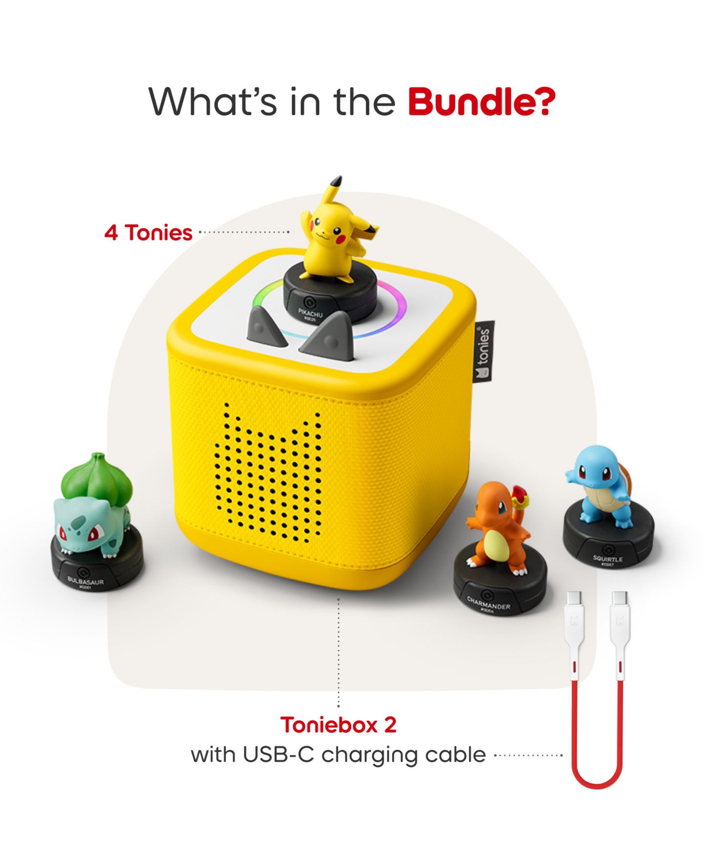 Детские игрушки Tonies Pokémon Toniebox 2 Screen-Free 5-Piece Electronic Game, Ages 5+ — фото 2
