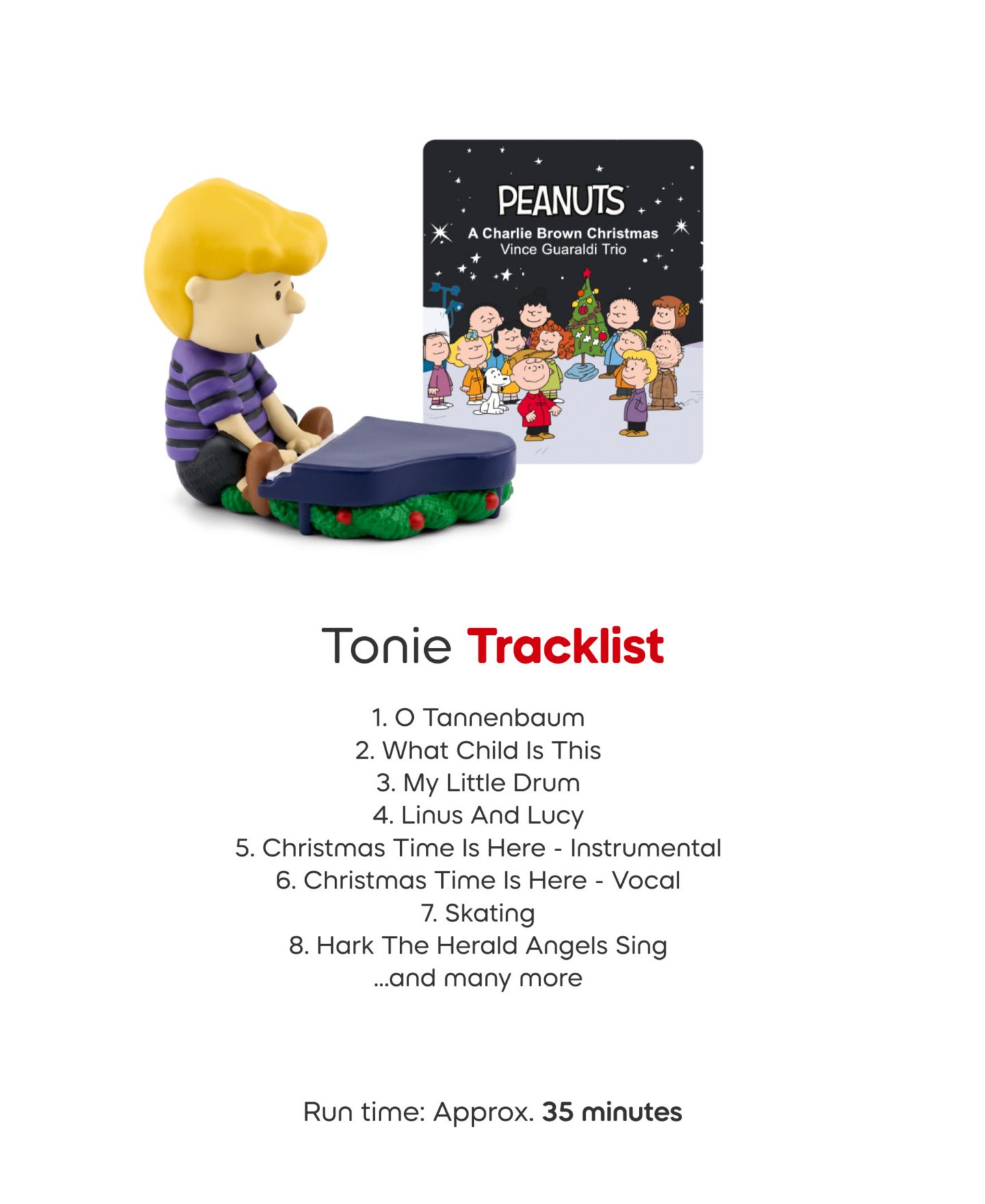 Детские игрушки Tonies Peanuts A Charlie Brown Christmas Vince Guaraldi Trio Holiday Tonie, Ages 3+ — фото 4
