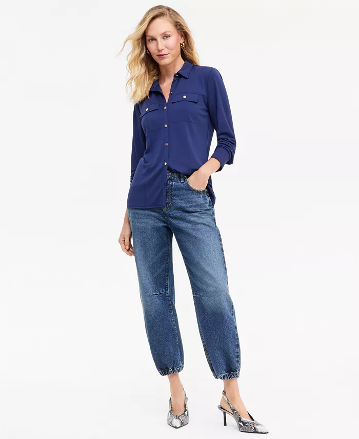 Women's Knit Utility Shirt - thumbnail 4